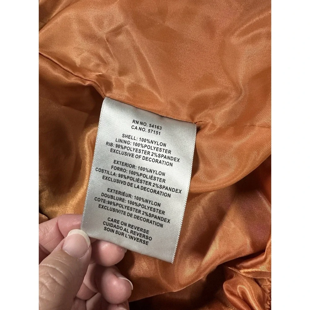 Levis MA-1 Flight Bomber Jacket Mens Large Green Orange Zip Nylon